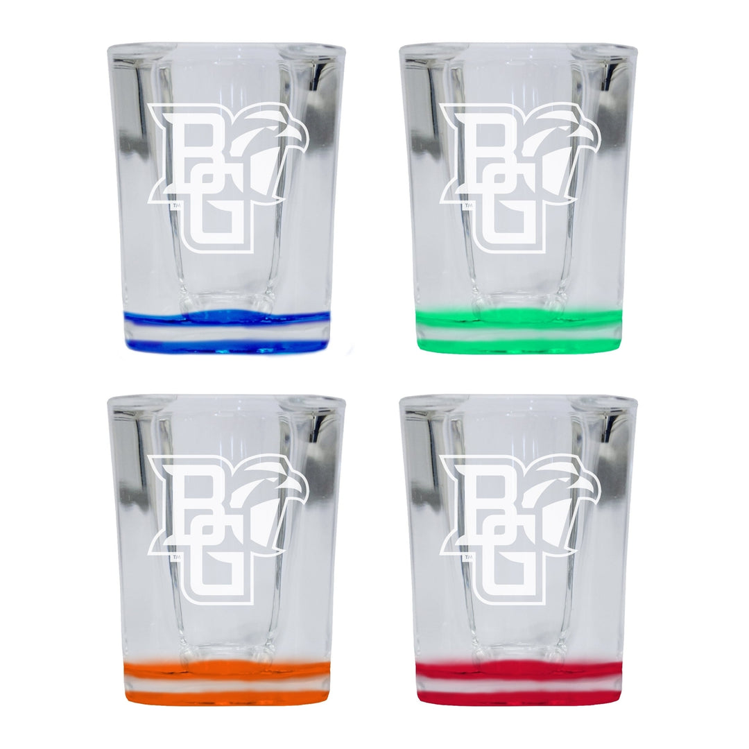 Bowling Green Falcons 2 Ounce Engraved Shot Glass Square Officially Licensed Collegiate Product Image 4