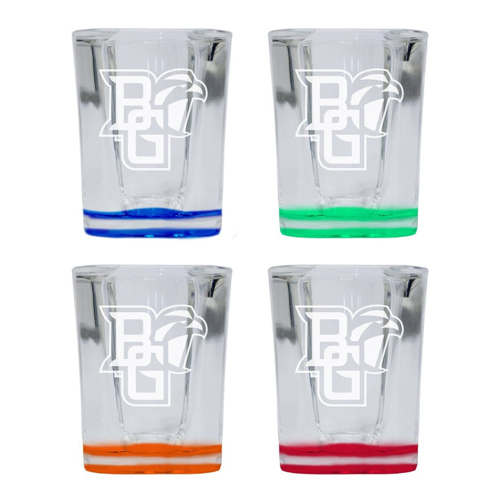 Bowling Green Falcons 2 Ounce Engraved Shot Glass Square Officially Licensed Collegiate Product Image 1