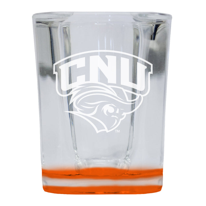 Christopher Newport Captains 2 Ounce Engraved Shot Glass Square Officially Licensed Collegiate Product Image 1