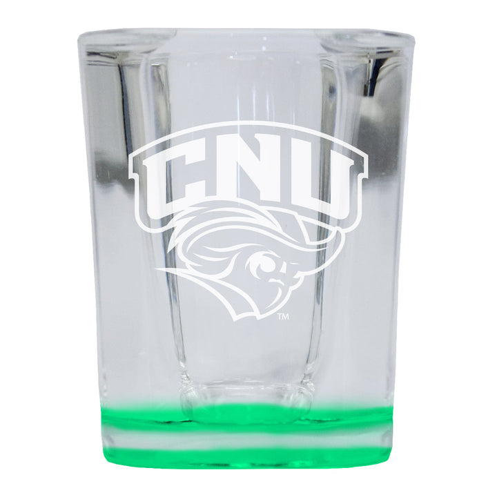 Christopher Newport Captains 2 Ounce Engraved Shot Glass Square Officially Licensed Collegiate Product Image 3