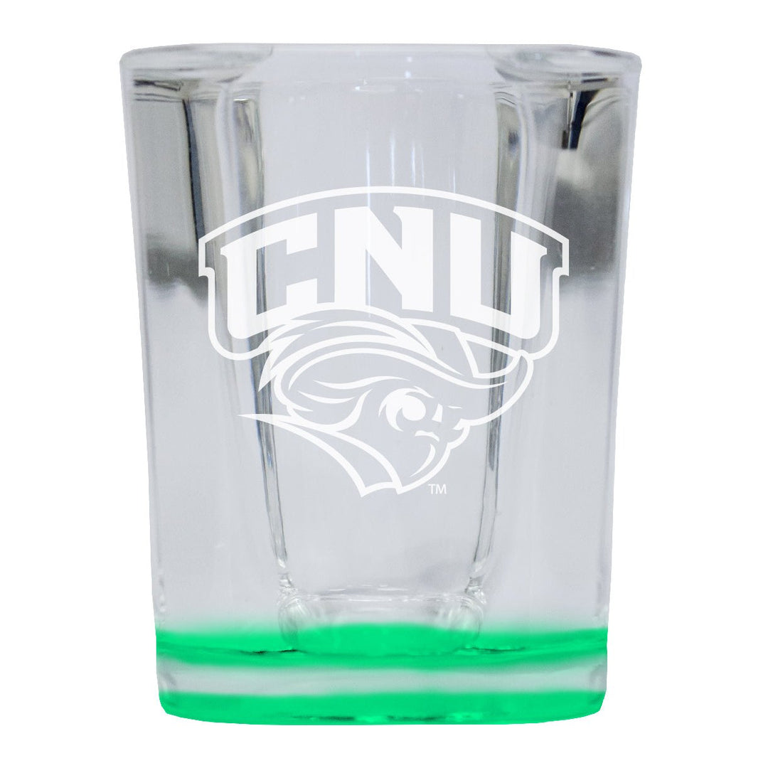 Christopher Newport Captains 2 Ounce Engraved Shot Glass Square Officially Licensed Collegiate Product Image 1