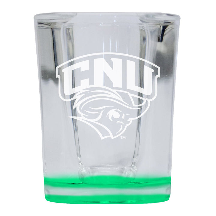 Christopher Newport Captains 2 Ounce Engraved Shot Glass Square Officially Licensed Collegiate Product Image 1