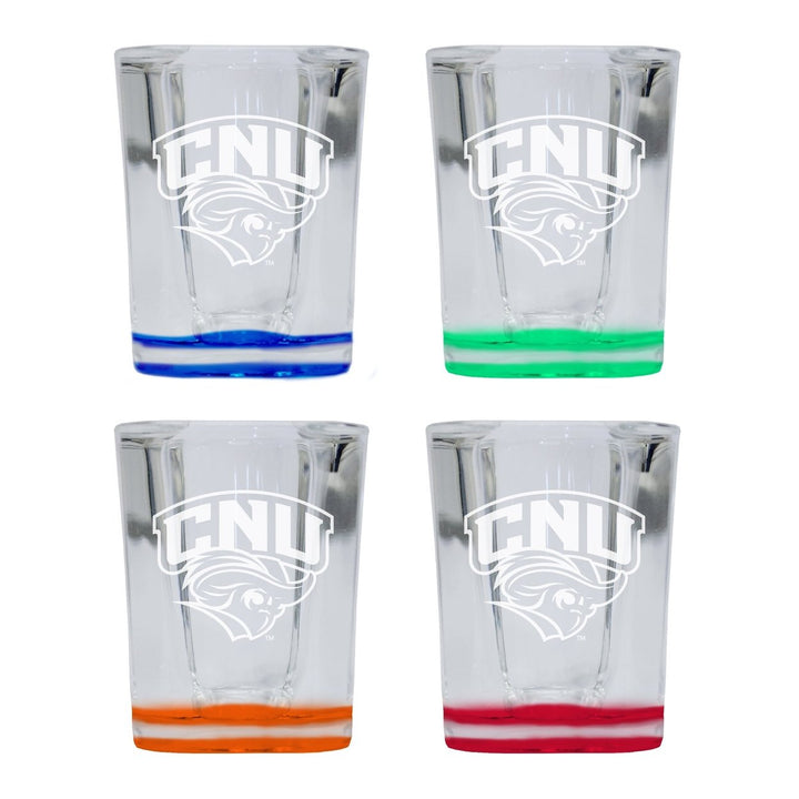 Christopher Newport Captains 2 Ounce Engraved Shot Glass Square Officially Licensed Collegiate Product Image 1