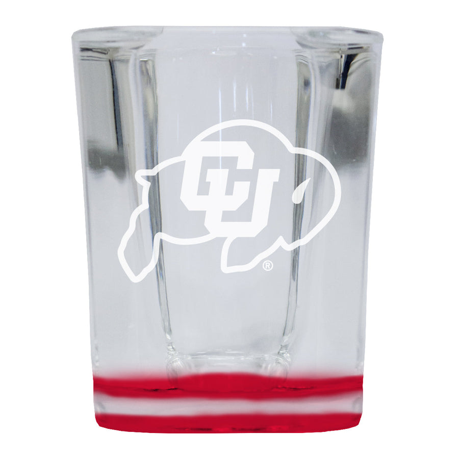 Colorado Buffaloes 2 Ounce Engraved Shot Glass Square Officially Licensed Collegiate Product Image 1