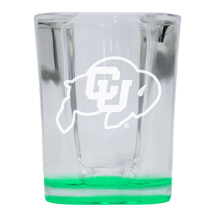 Colorado Buffaloes 2 Ounce Engraved Shot Glass Square Officially Licensed Collegiate Product Image 3