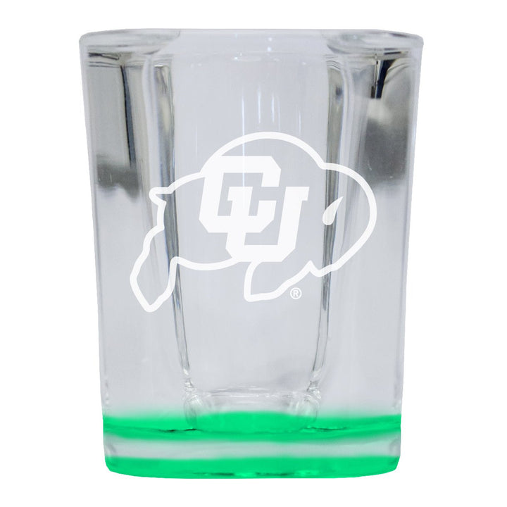 Colorado Buffaloes 2 Ounce Engraved Shot Glass Square Officially Licensed Collegiate Product Image 1