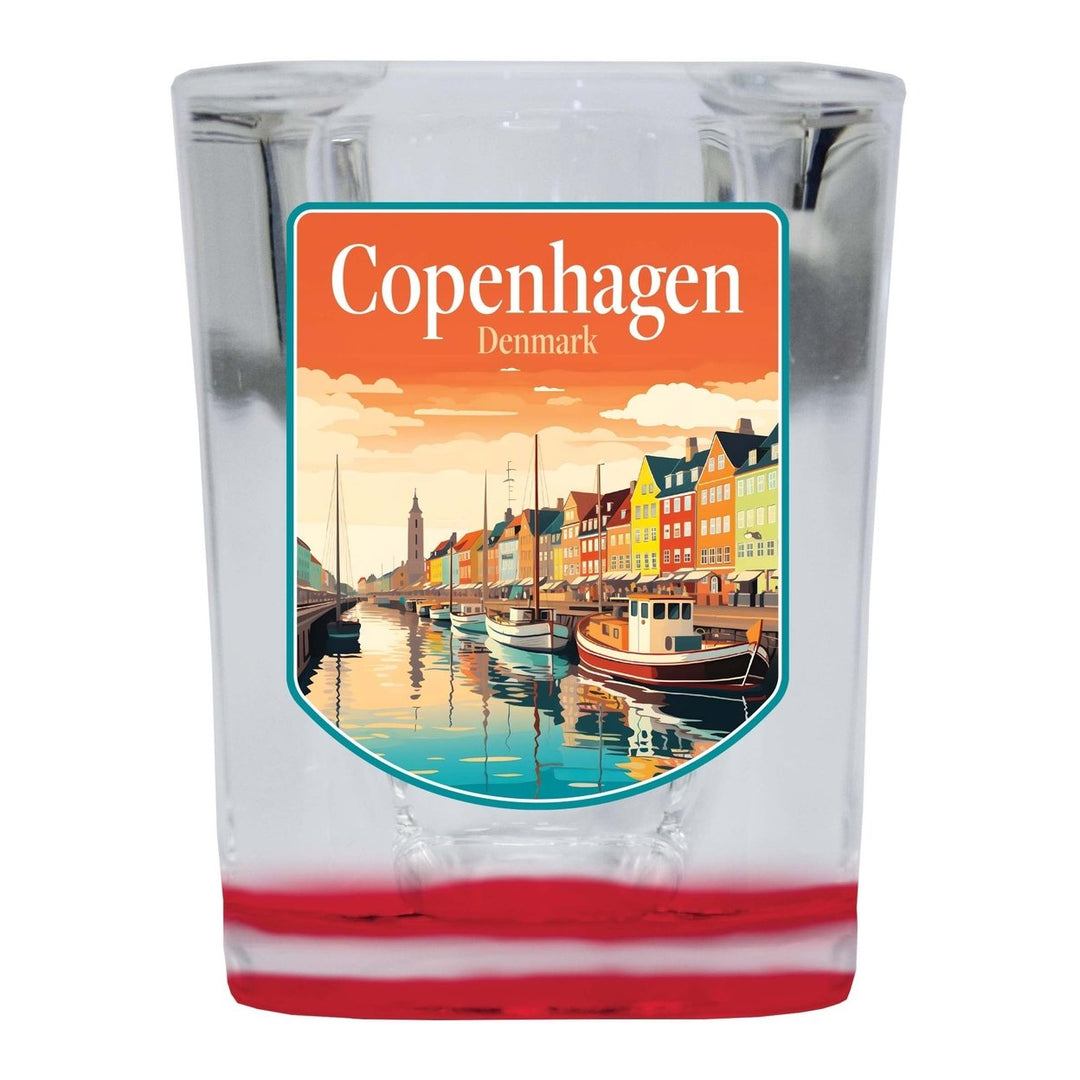 Copenhagen Denmark Design A Souvenir 2 Ounce Shot Glass Square Image 1