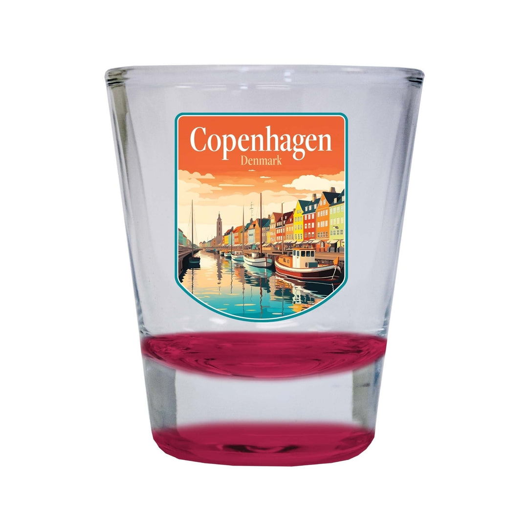 Copenhagen Denmark Design A Souvenir 2 Ounce Shot Glass Round Image 1