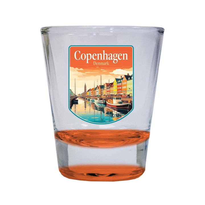 Copenhagen Denmark Design A Souvenir 2 Ounce Shot Glass Round Image 2