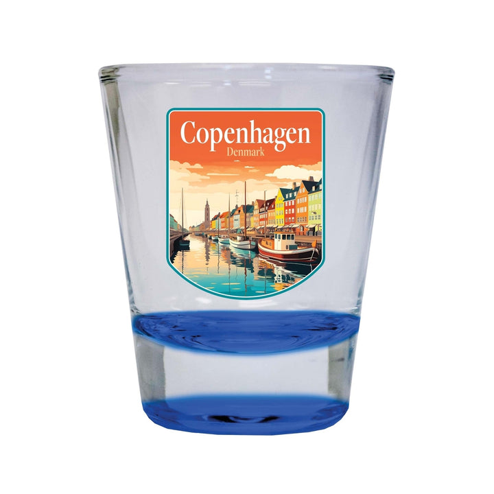 Copenhagen Denmark Design A Souvenir 2 Ounce Shot Glass Round Image 3