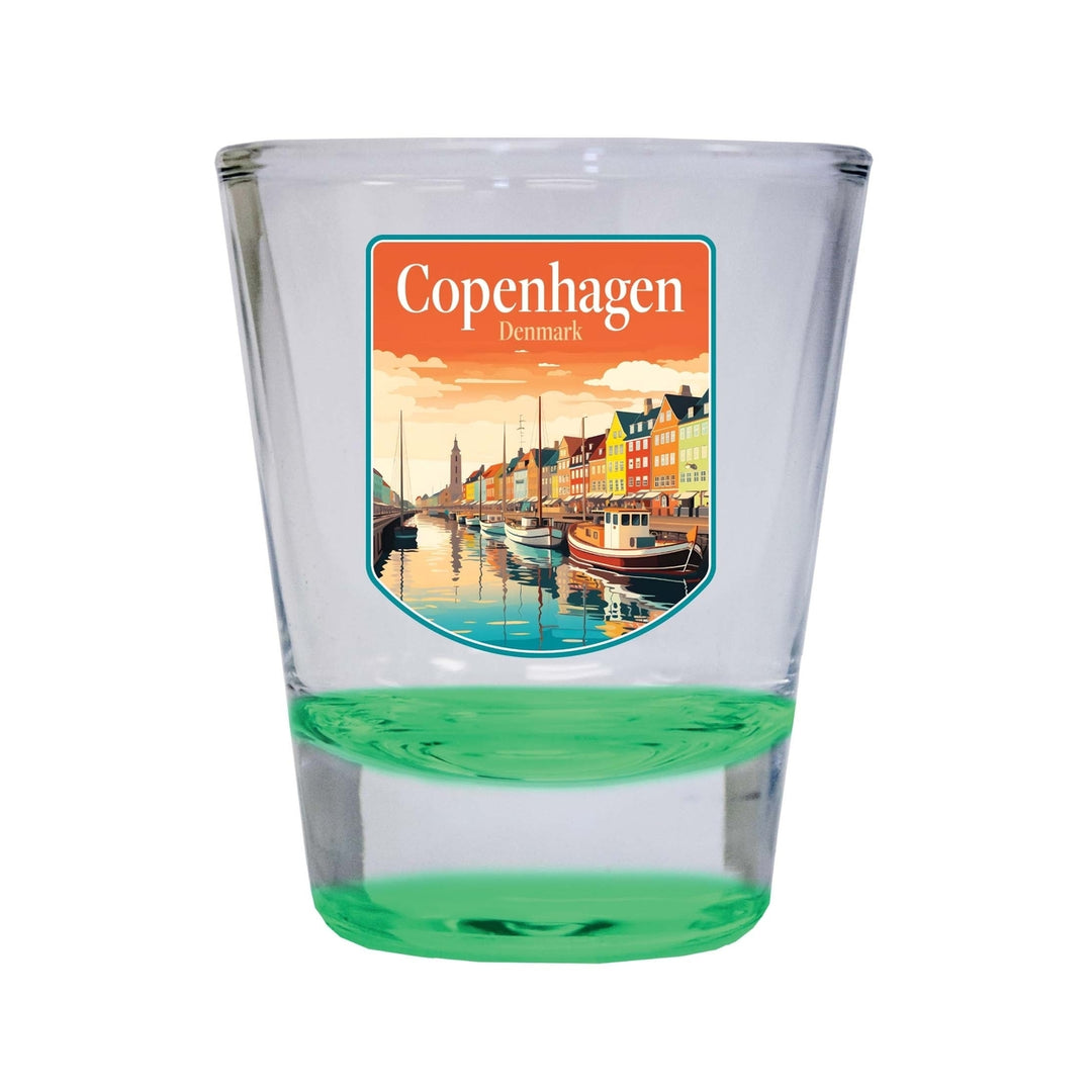 Copenhagen Denmark Design A Souvenir 2 Ounce Shot Glass Round Image 4