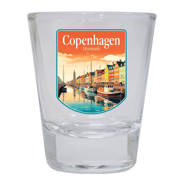 Copenhagen Denmark Design A Souvenir 2 Ounce Shot Glass Round Image 4