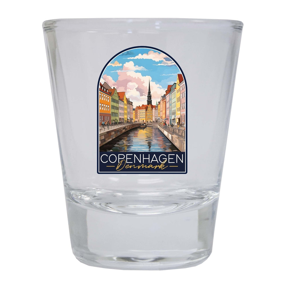 Copenhagen Denmark Design B Souvenir 2 Ounce Shot Glass Round Image 2