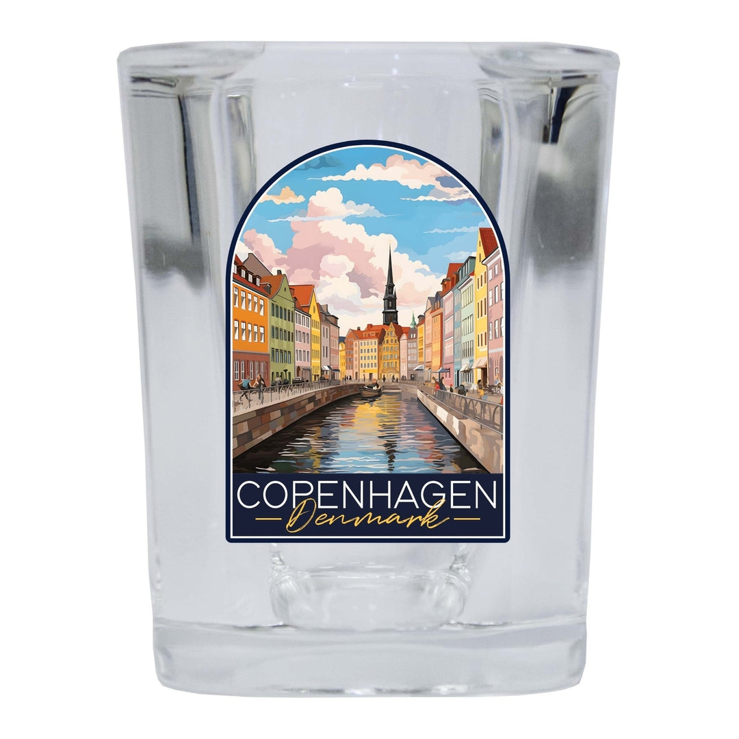 Copenhagen Denmark Design B Souvenir 2 Ounce Shot Glass Square Image 1