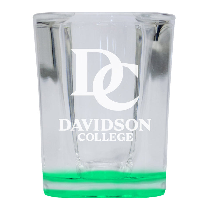 Davidson College 2 Ounce Engraved Shot Glass Square Officially Licensed Collegiate Product Image 3