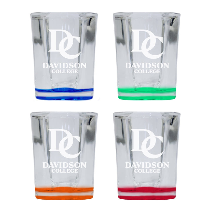 Davidson College 2 Ounce Engraved Shot Glass Square Officially Licensed Collegiate Product Image 4