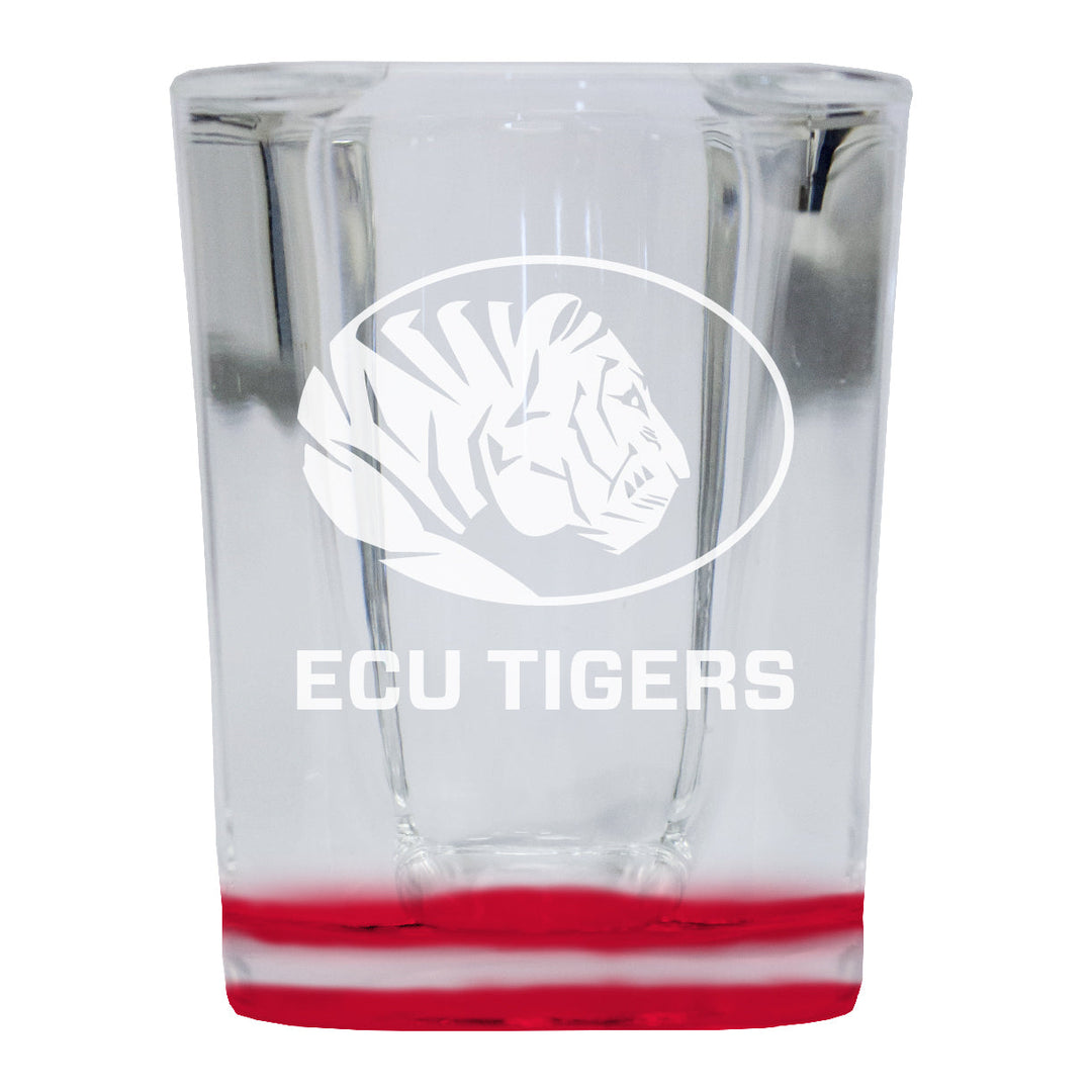 East Central University Tigers 2 Ounce Engraved Shot Glass Square Officially Licensed Collegiate Product Image 1