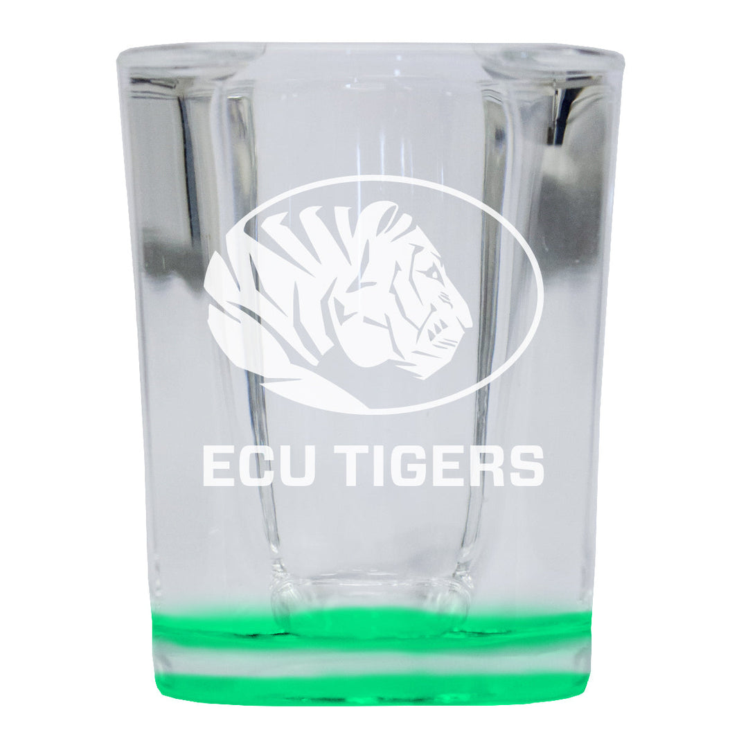 East Central University Tigers 2 Ounce Engraved Shot Glass Square Officially Licensed Collegiate Product Image 2