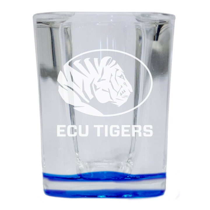 East Central University Tigers 2 Ounce Engraved Shot Glass Square Officially Licensed Collegiate Product Image 3