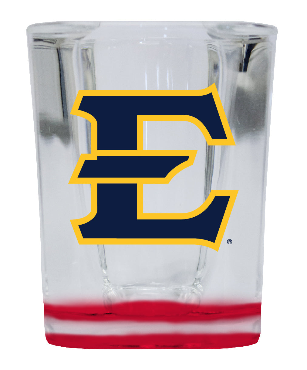 East Tennessee State University 2 Ounce Shot Glass Square Officially Licensed Collegiate Product Image 1