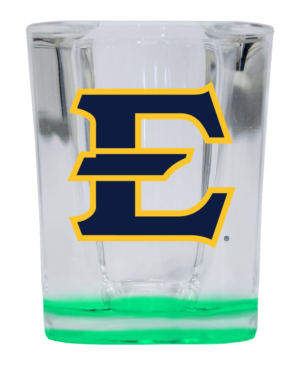 East Tennessee State University 2 Ounce Shot Glass Square Officially Licensed Collegiate Product Image 1