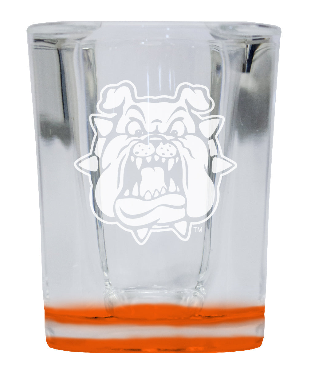 Fresno State Bulldogs 2 Ounce Engraved Shot Glass Square Officially Licensed Collegiate Product Image 1