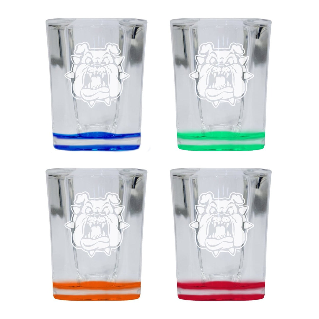 Fresno State Bulldogs 2 Ounce Engraved Shot Glass Square Officially Licensed Collegiate Product Image 1