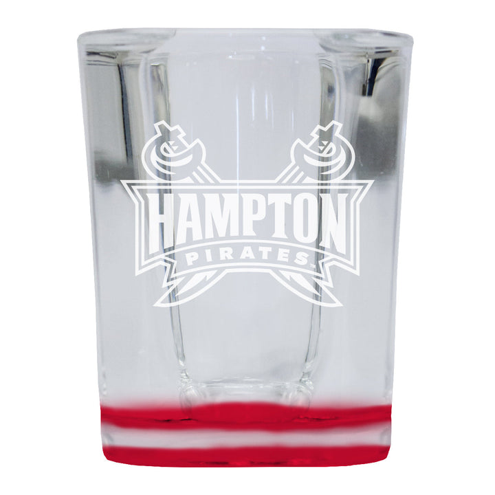 Hampton University 2 Ounce Engraved Shot Glass Square Officially Licensed Collegiate Product Image 1