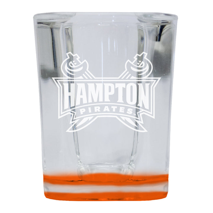 Hampton University 2 Ounce Engraved Shot Glass Square Officially Licensed Collegiate Product Image 2