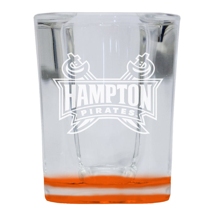 Hampton University 2 Ounce Engraved Shot Glass Square Officially Licensed Collegiate Product Image 1