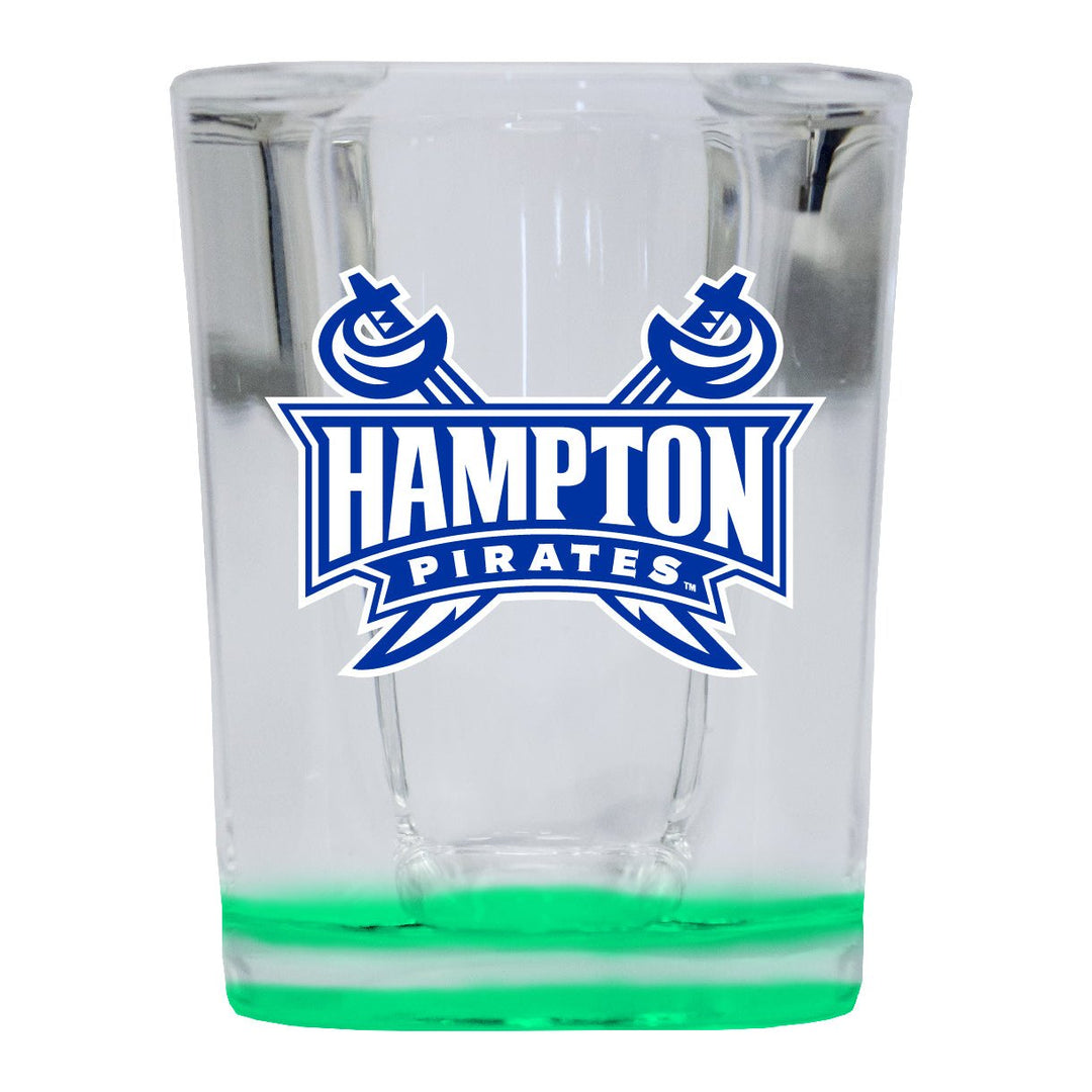 Hampton University 2 Ounce Shot Glass Square Officially Licensed Collegiate Product Image 1