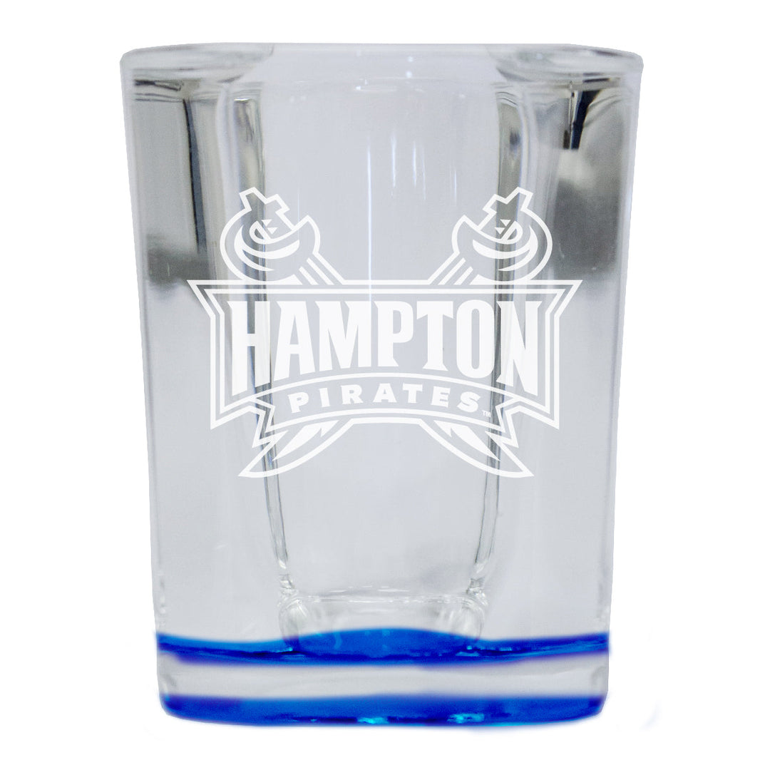 Hampton University 2 Ounce Engraved Shot Glass Square Officially Licensed Collegiate Product Image 4