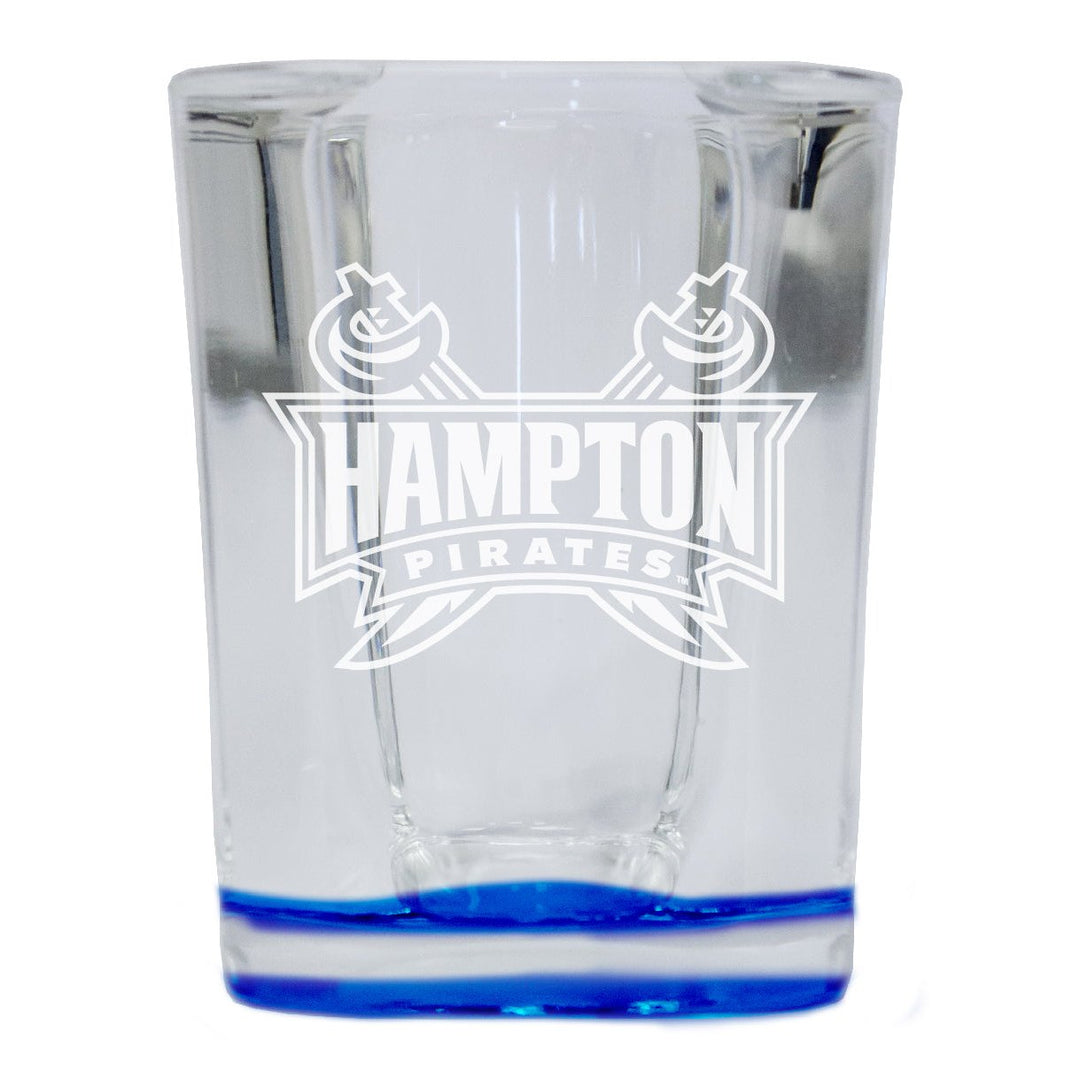 Hampton University 2 Ounce Engraved Shot Glass Square Officially Licensed Collegiate Product Image 1