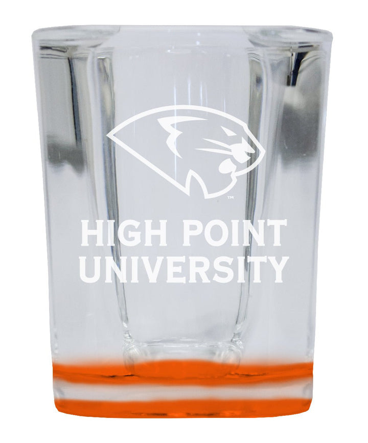 High Point University 2 Ounce Engraved Shot Glass Square Officially Licensed Collegiate Product Image 1