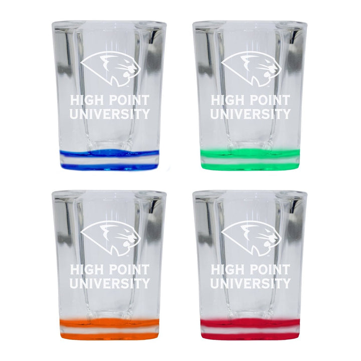 High Point University 2 Ounce Engraved Shot Glass Square Officially Licensed Collegiate Product Image 1