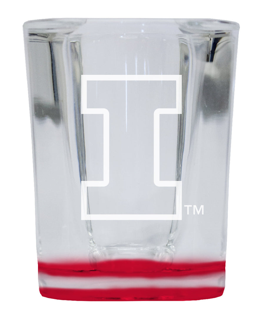 Illinois Fighting Illini 2 Ounce Engraved Shot Glass Square Officially Licensed Collegiate Product Image 1