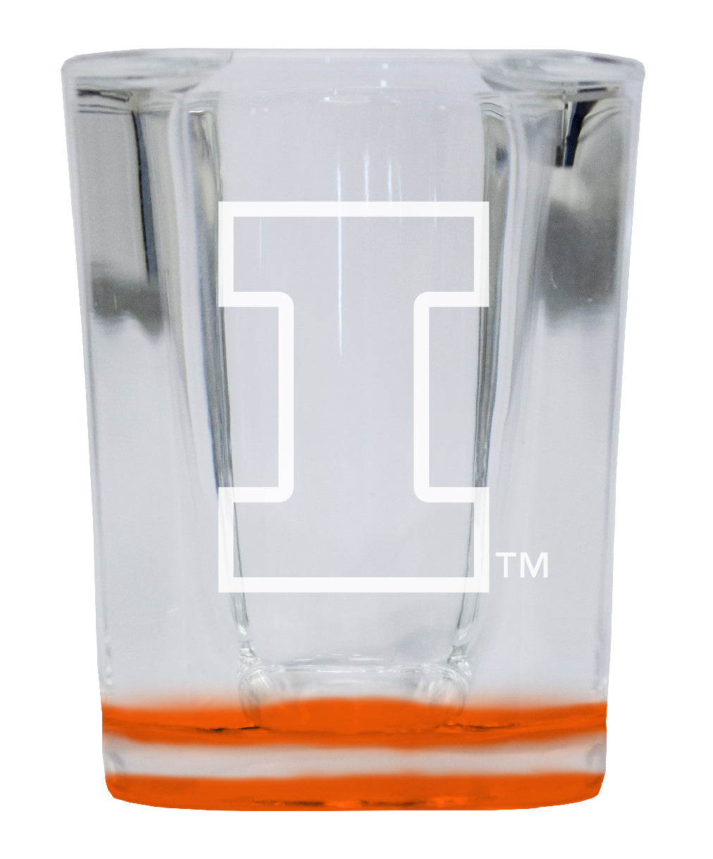 Illinois Fighting Illini 2 Ounce Engraved Shot Glass Square Officially Licensed Collegiate Product Image 2