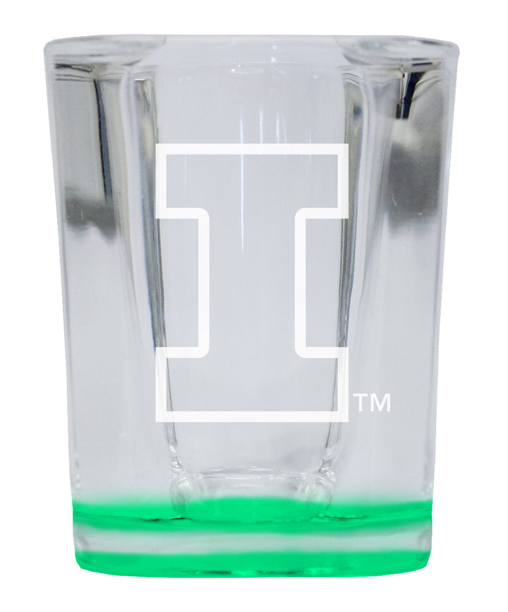 Illinois Fighting Illini 2 Ounce Engraved Shot Glass Square Officially Licensed Collegiate Product Image 3