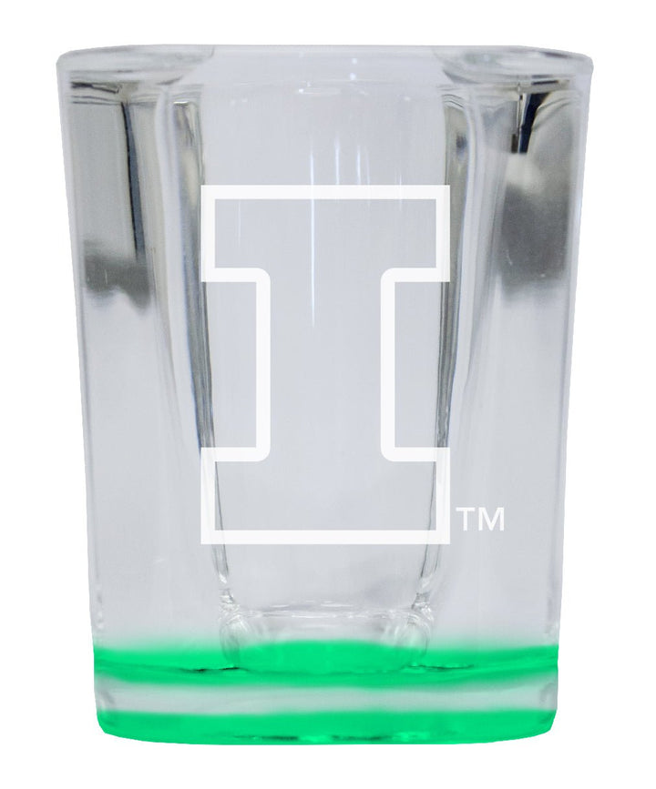 Illinois Fighting Illini 2 Ounce Engraved Shot Glass Square Officially Licensed Collegiate Product Image 1