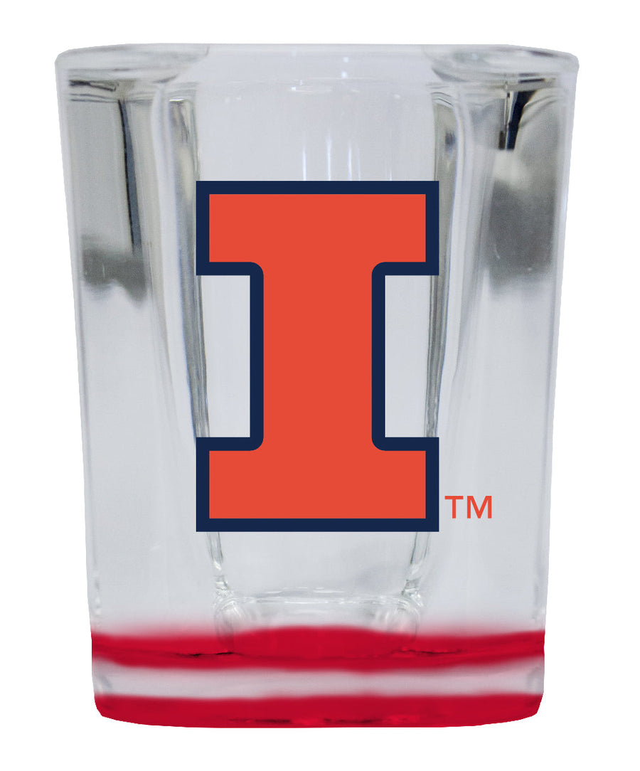 Illinois Fighting Illini 2 Ounce Shot Glass Square Officially Licensed Collegiate Product Image 1