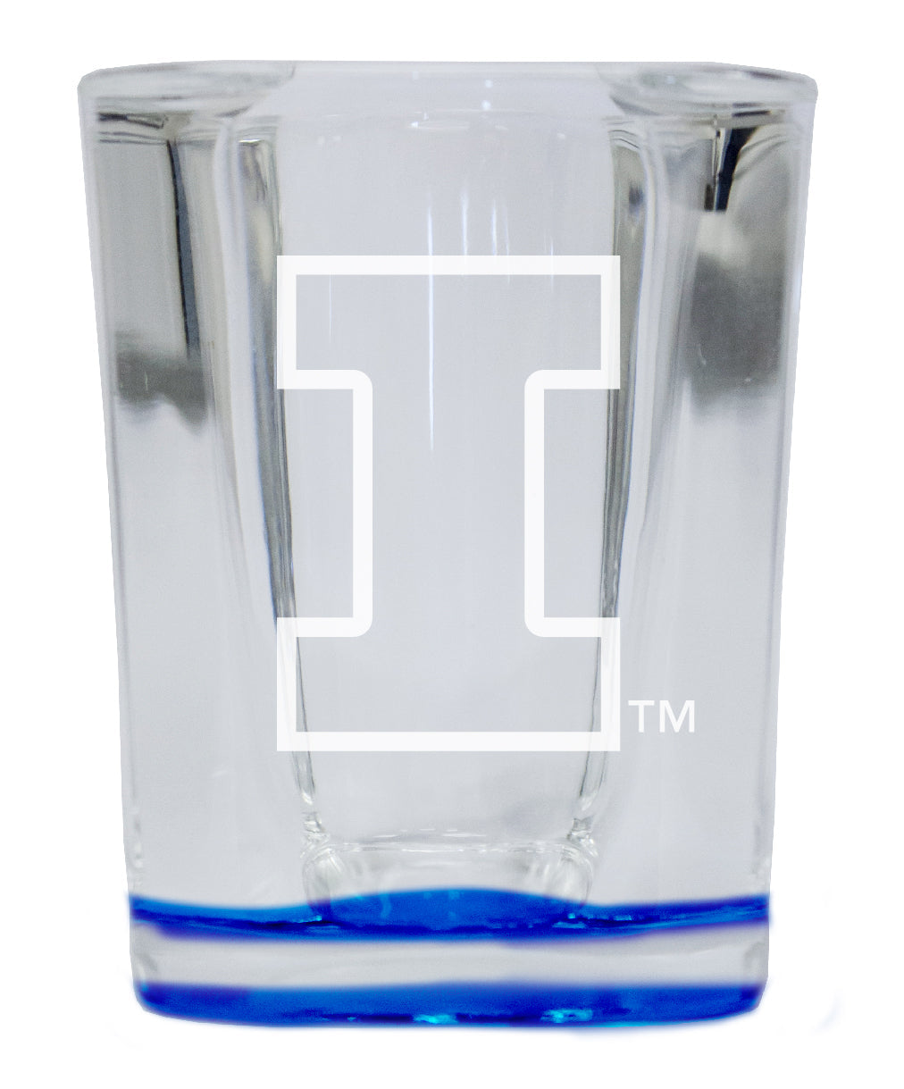 Illinois Fighting Illini 2 Ounce Engraved Shot Glass Square Officially Licensed Collegiate Product Image 4