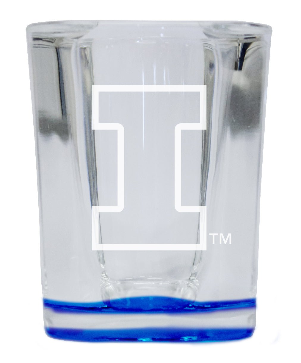 Illinois Fighting Illini 2 Ounce Engraved Shot Glass Square Officially Licensed Collegiate Product Image 1