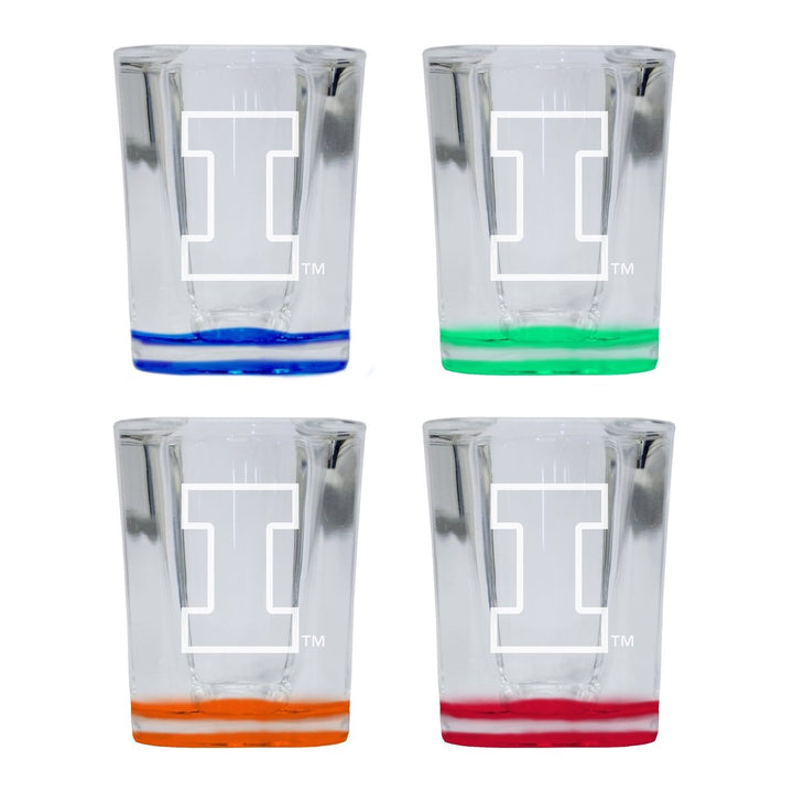 Illinois Fighting Illini 2 Ounce Engraved Shot Glass Square Officially Licensed Collegiate Product Image 4