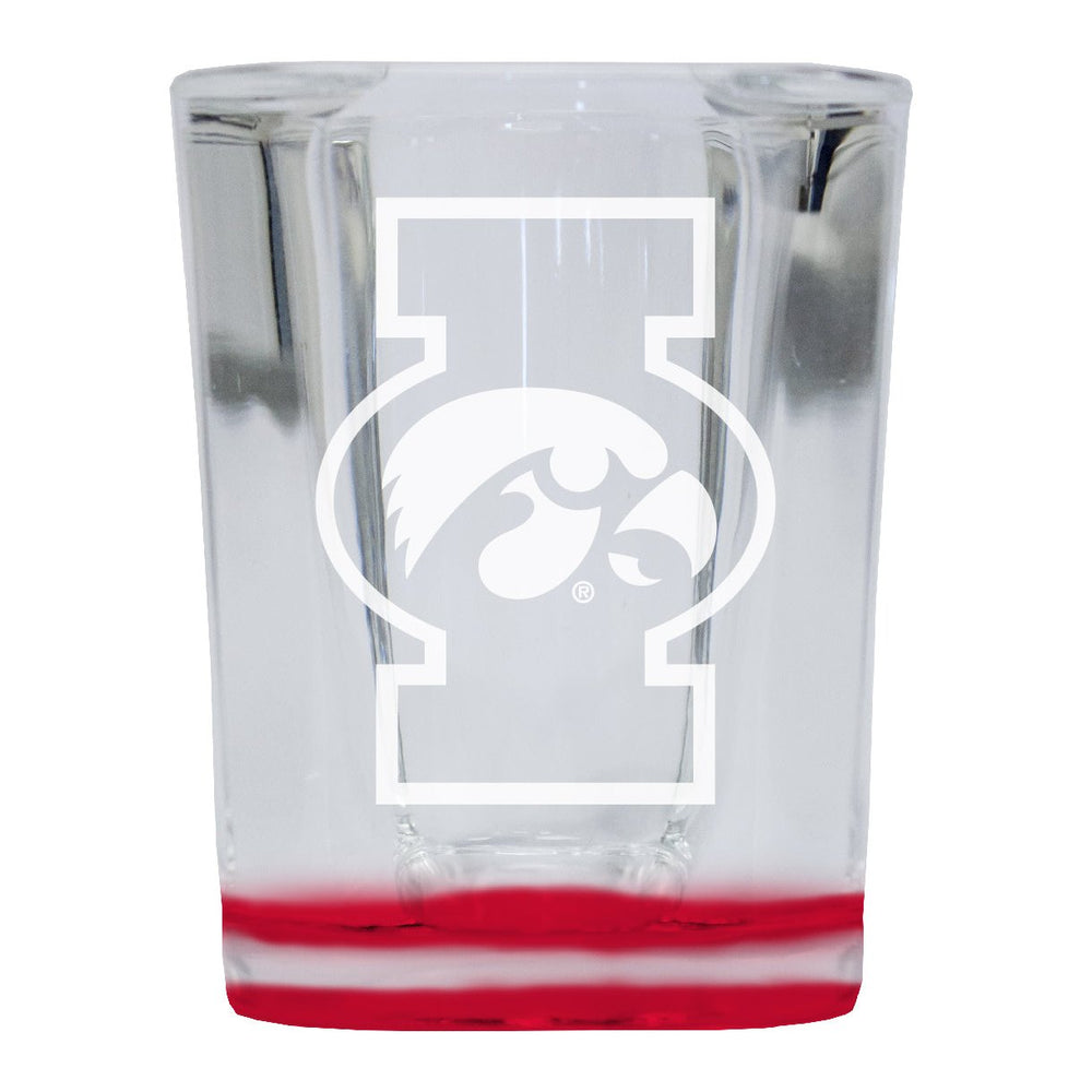 Iowa Hawkeyes 2 Ounce Engraved Shot Glass Square Officially Licensed Collegiate Product Image 2