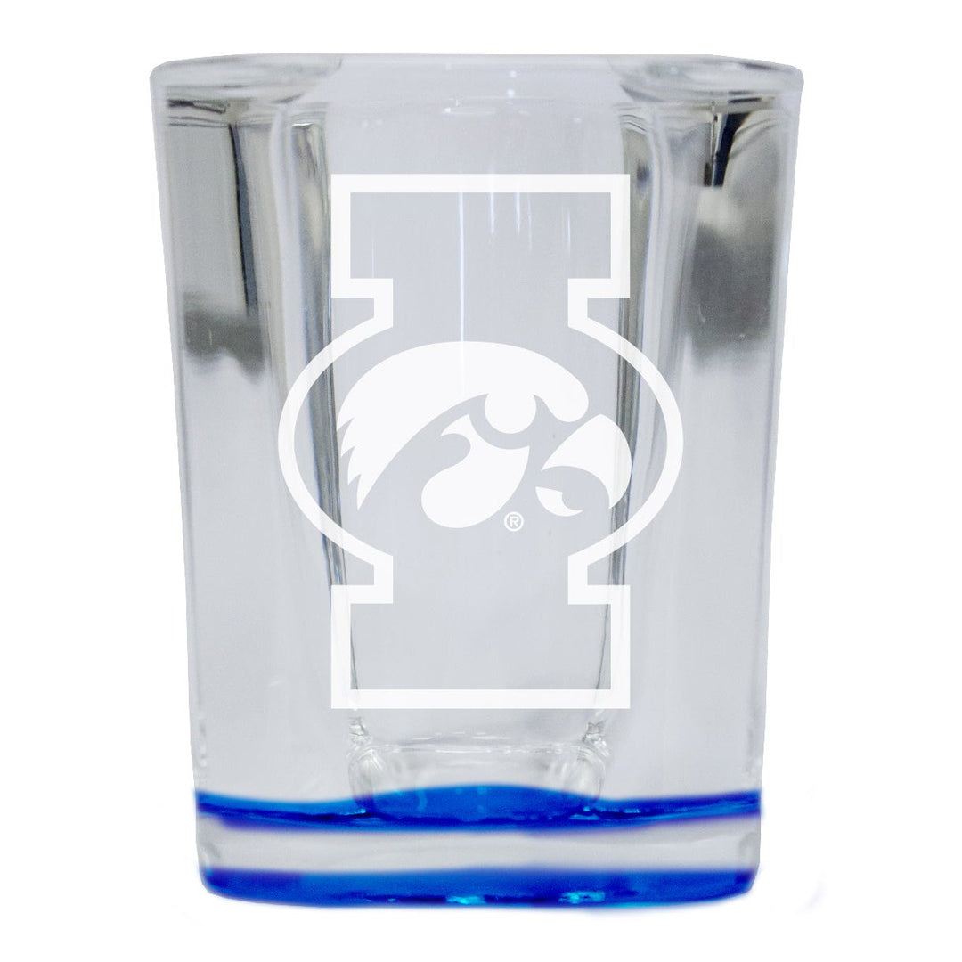 Iowa Hawkeyes 2 Ounce Engraved Shot Glass Square Officially Licensed Collegiate Product Image 1