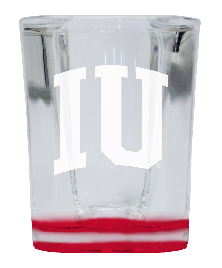 Indiana Hoosiers 2 Ounce Engraved Shot Glass Square Officially Licensed Collegiate Product Image 1