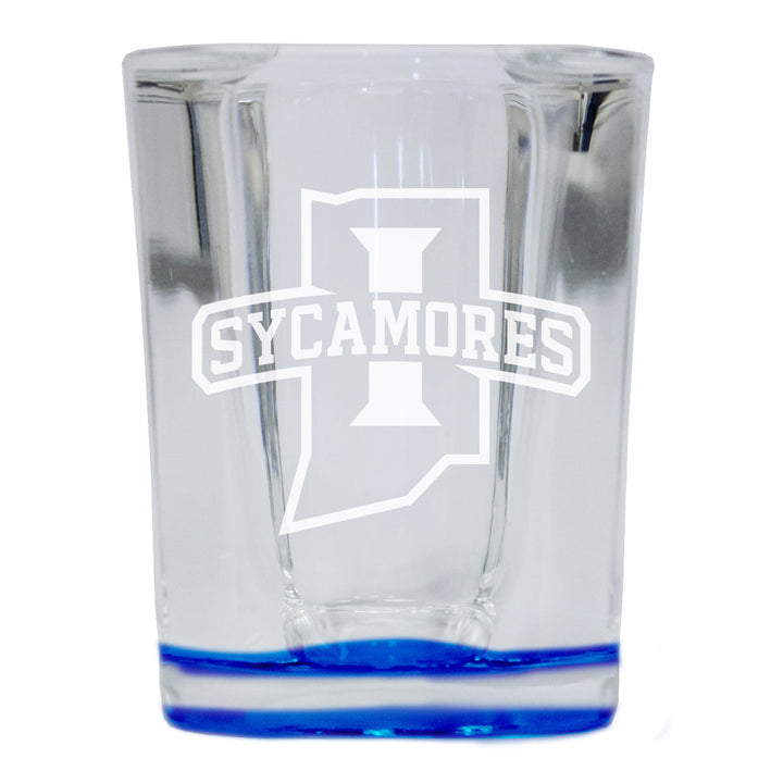 Indiana State University 2 Ounce Engraved Shot Glass Square Officially Licensed Collegiate Product Image 4