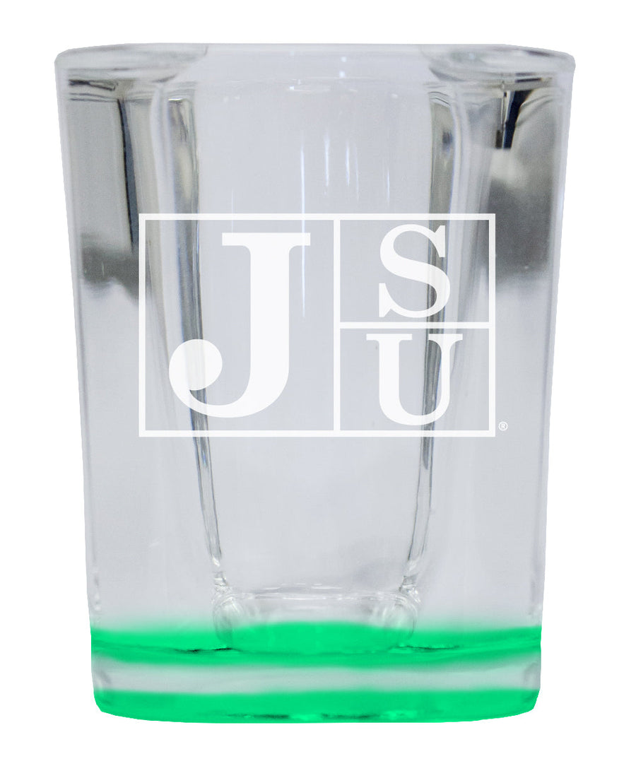 Jackson State University 2 Ounce Engraved Shot Glass Square Officially Licensed Collegiate Product Image 1