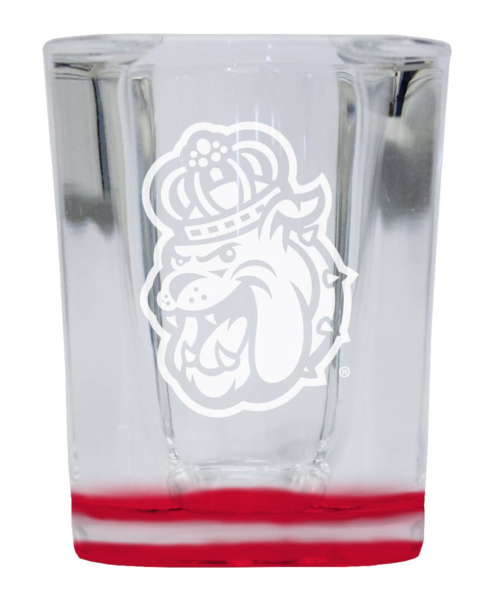 James Madison Dukes 2 Ounce Engraved Shot Glass Square Officially Licensed Collegiate Product Image 1