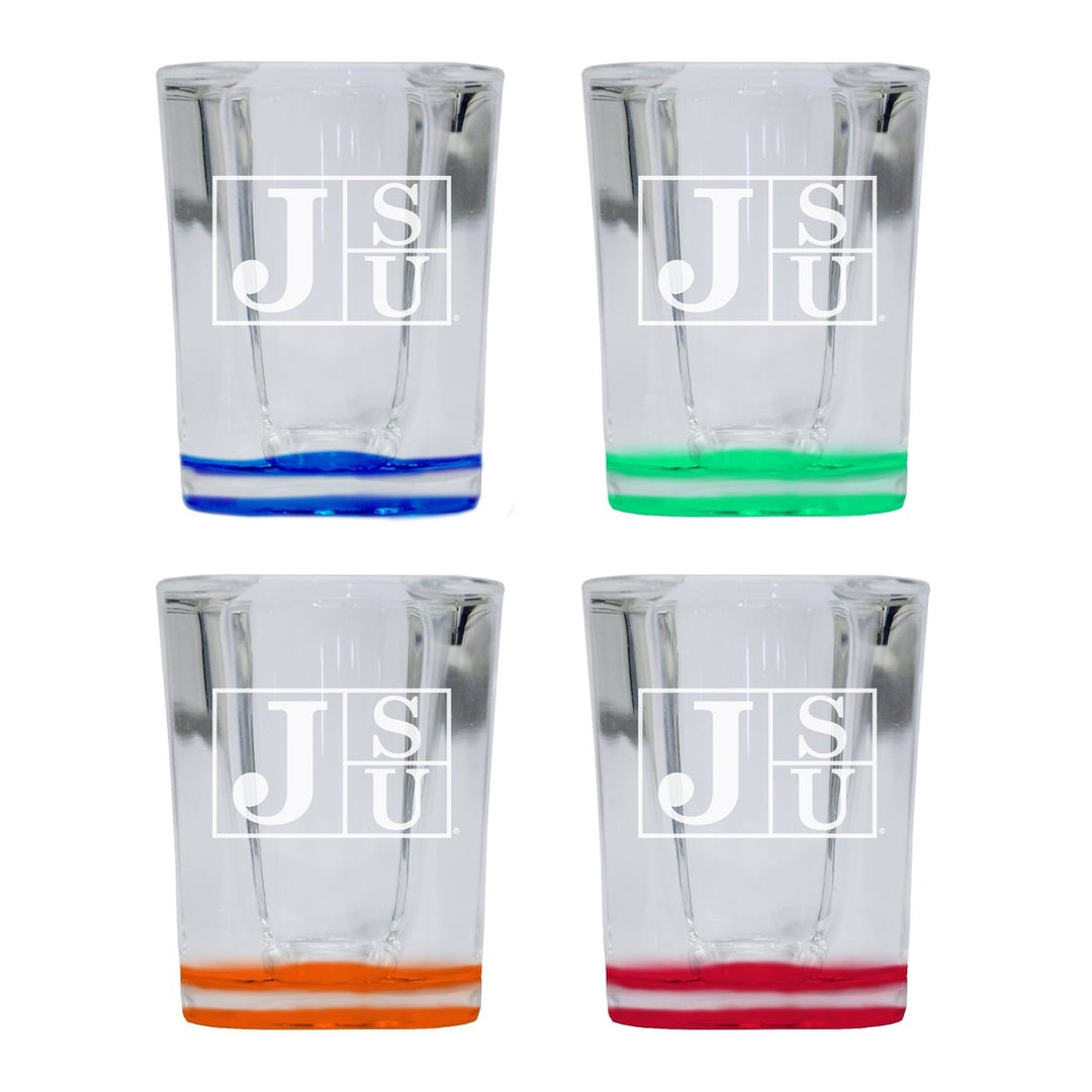 Jackson State University 2 Ounce Engraved Shot Glass Square Officially Licensed Collegiate Product Image 1